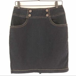 Tulle Stretch Denim Mini Skirt